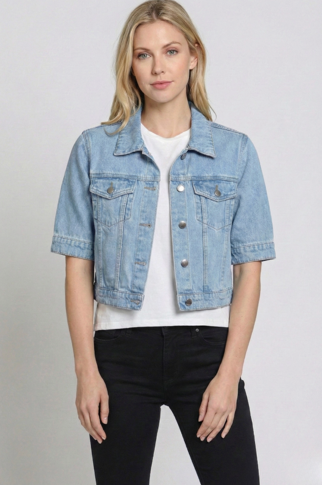 Short Slv Denim Jacket