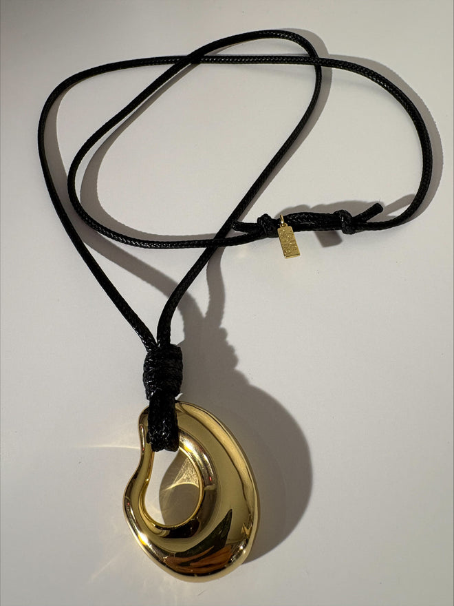 Sculptural Long Leather Cord