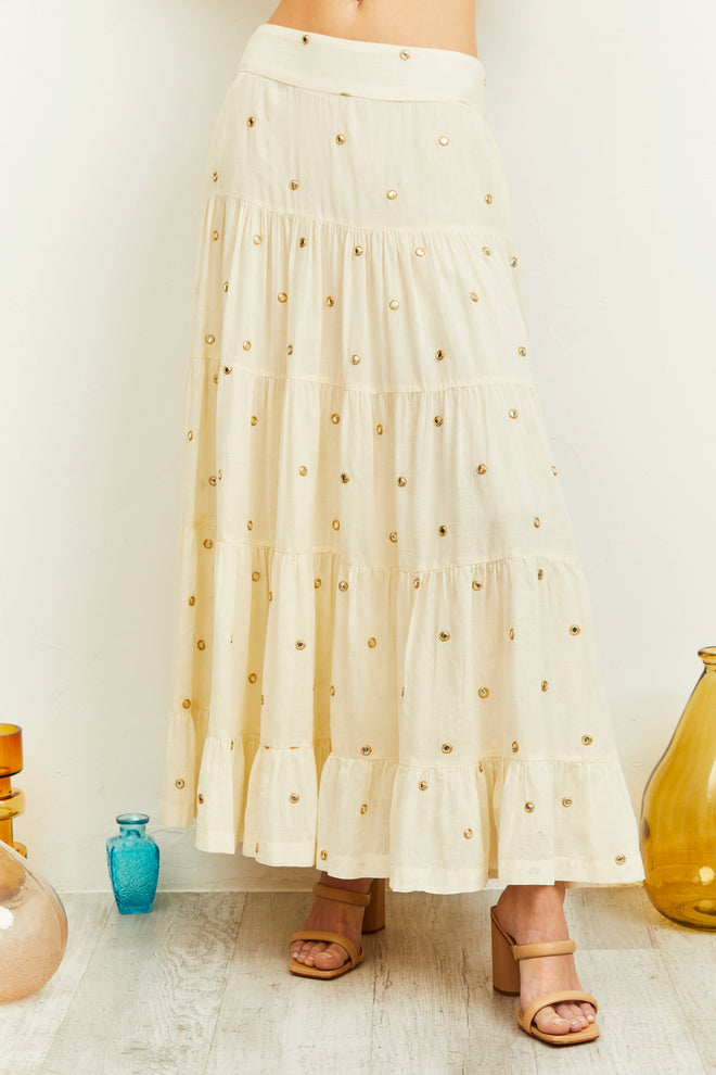 Linen Mirror Maxi Skirt