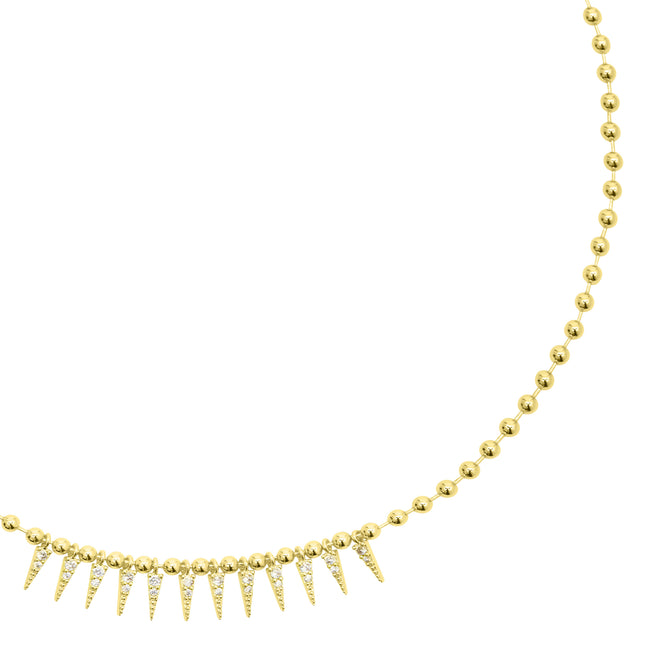 Spike Drop Necklace CZ