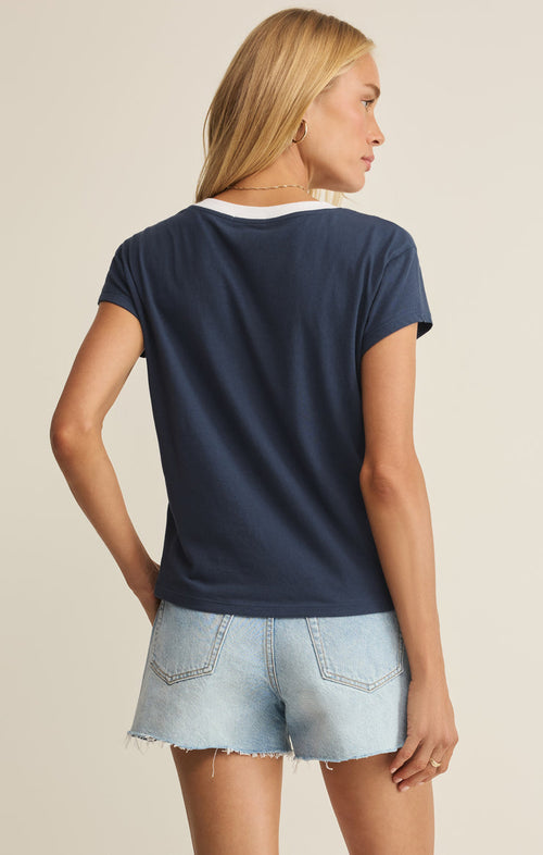 Modern Contrast V-Neck