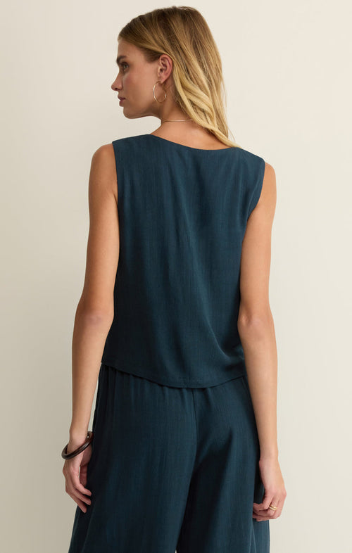 Charli Cropped Linen Top