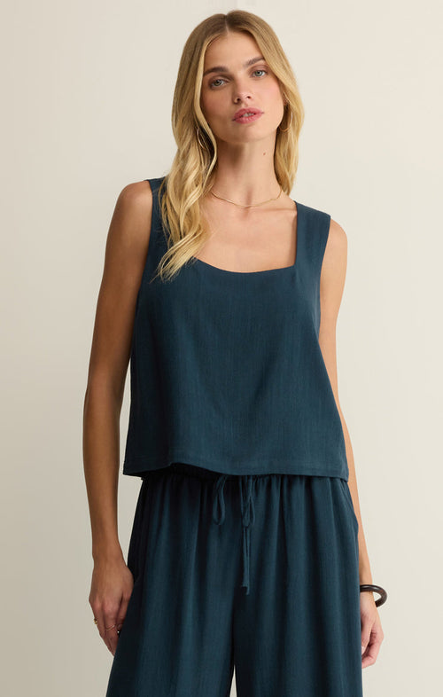 Charli Cropped Linen Top