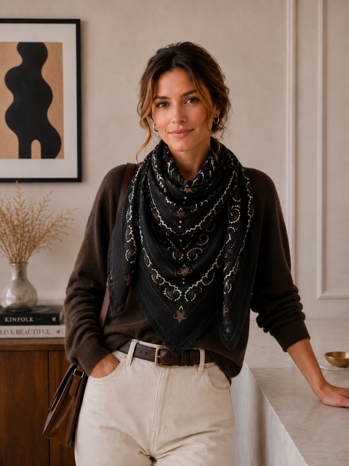 Large Woolen Bandana Scarf