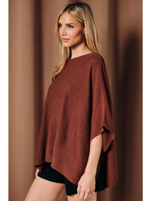 KNIT SWEATER CAPE TOP