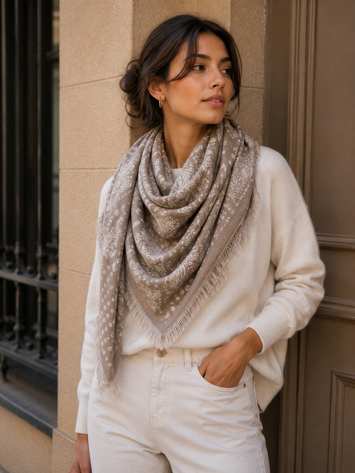 Paisley Triangle Thick Scarf