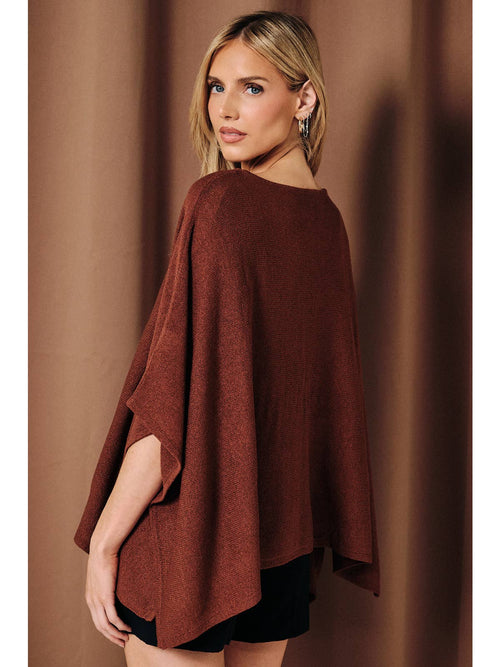 KNIT SWEATER CAPE TOP