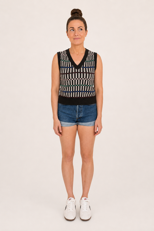 Jacquard V Neck Vest