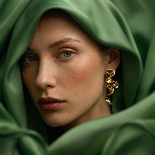 Sculptural Flow Drop Earrings