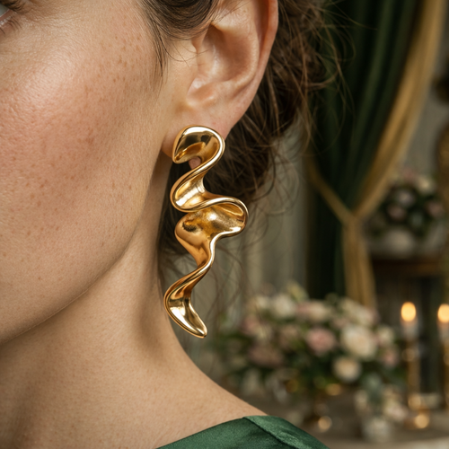 Sculptural Flow Drop Earrings