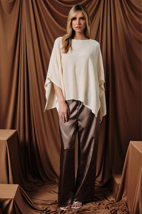 KNIT SWEATER CAPE TOP