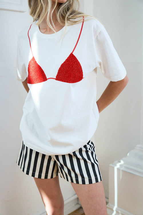 Caviar Print Bikini Tee