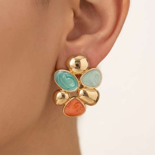 Organic Pebble Cluster Earrings