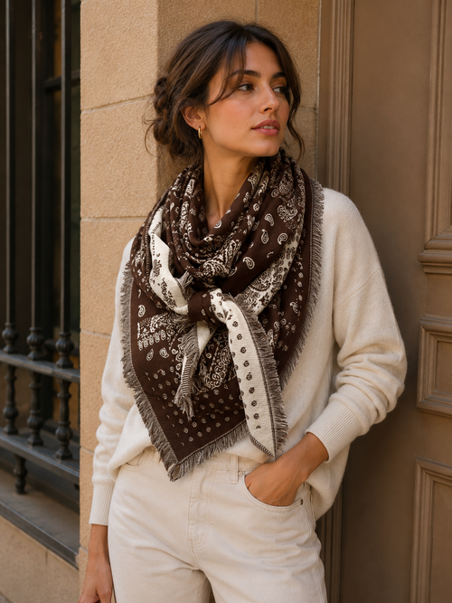 Paisley Triangle Thick Scarf