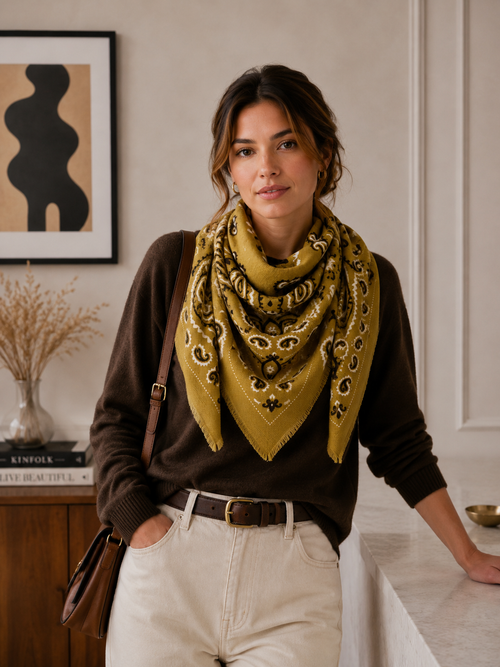 Large Woolen Bandana Scarf