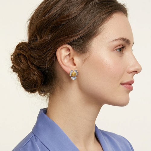 Floral Studs – Blue Petal