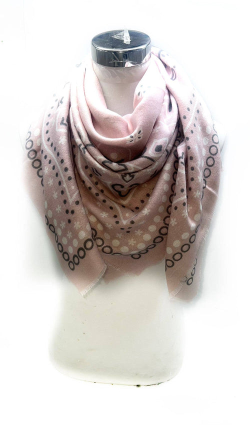 Large square scarf bandana print