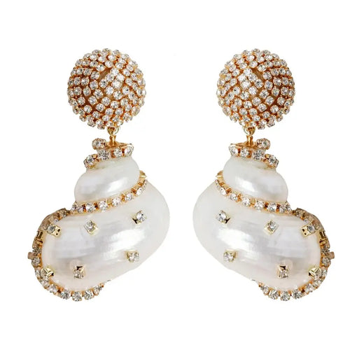 Rhinestone Shell Earring