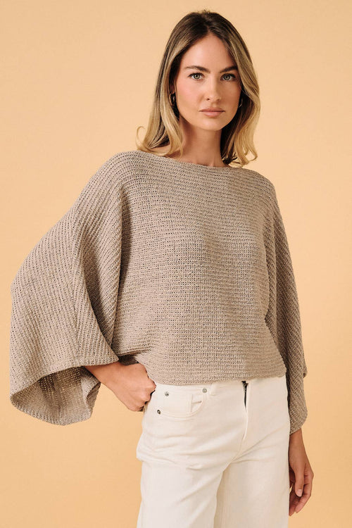 BOAT NECK PONCHO TOP