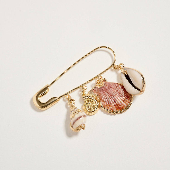 Coastal Shell Charm Safety Pin