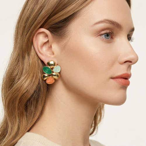 Organic Pebble Cluster Earrings