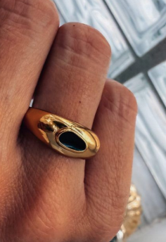 Gold ring with Black Enamel