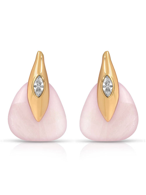Solstice Earrings in Rose Quartz