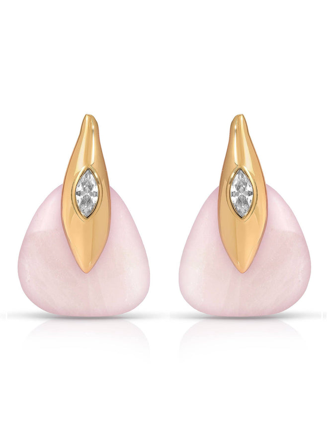 Solstice Earrings in Rose Quartz