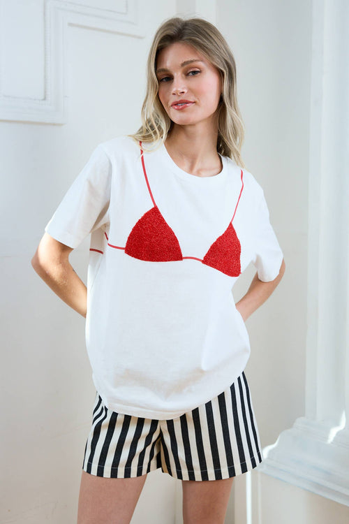 Caviar Print Bikini Tee