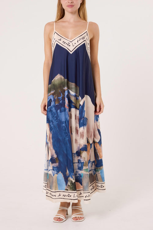 Italian Watercolor Maxi-Navy