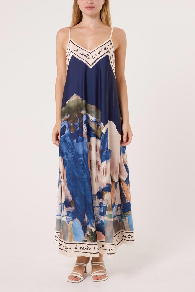 Italian Watercolor Maxi-Navy
