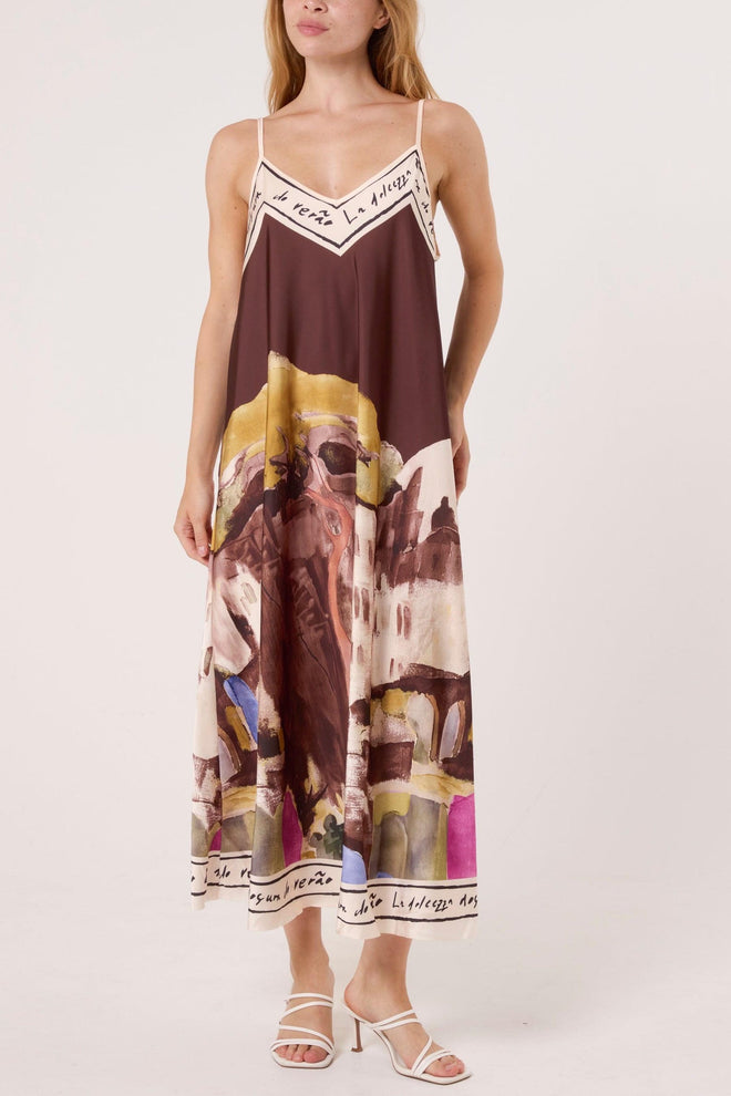 Italian Watercolor Maxi-Brown