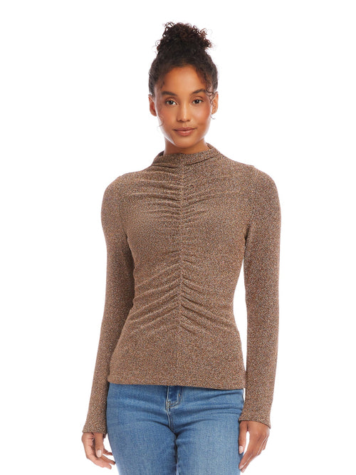 Ruched Front Long Sleeve Top